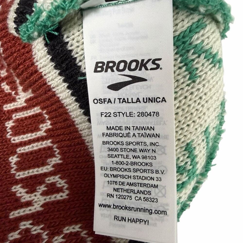 BROOKS Run Merry Pom Beanie Hat Cap OSFM Unisex - Picture 4 of 8